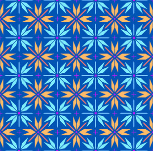 蓝黄几何花纹图案设计