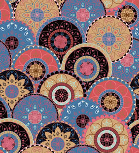 几何  圆形图案 民族花型