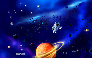 梦幻宇宙中的宇航员与行星
