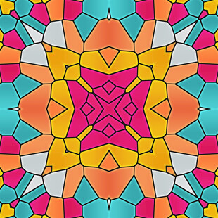 多彩几何拼接染色玻璃图案