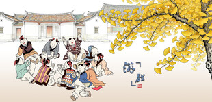 丢手绢儿童游戏