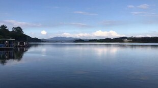 飞来峡北江江边一线风景傍晚