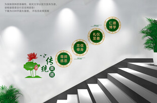 传统美德楼梯文化墙