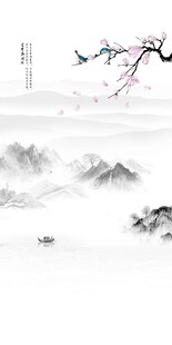 水墨山水复式楼玄关