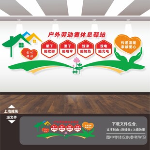 户外劳动者休息驿站文化墙