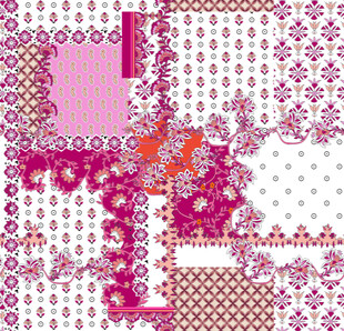 多彩拼贴风图案设计素材