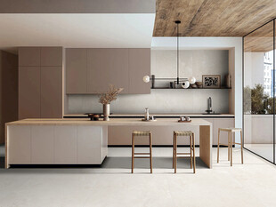 现代简约开放式厨房空间效果图