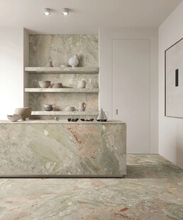 现代简约大理石厨房效果图