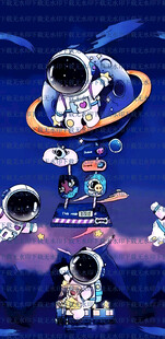 梦幻太空宇航员插画场景