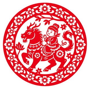 马年剪纸