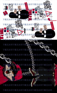 动漫猫时尚链条饰品设计图展示