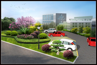 城市道路景观绿化效果图