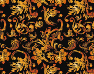 华丽复古金色花纹图案