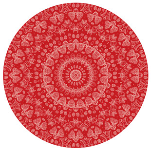 红色圆形精美花纹图案