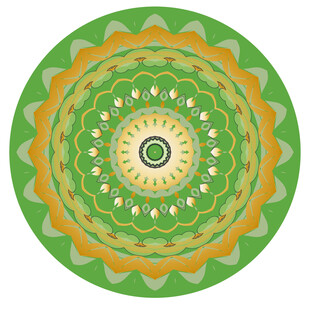 圆形绿色花纹