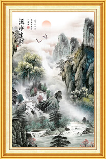 旭日东升壁画 旭日东升山水画