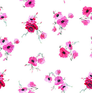 粉色花卉无缝图案设计