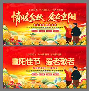 九九重阳节敬老情主题活动海报