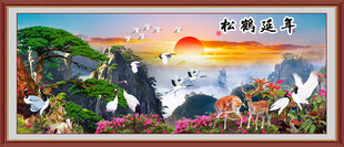 松鹤延年挂画