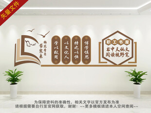 职工书屋阅览室文化墙