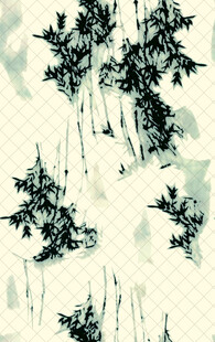 水墨风树木抽象艺术画面