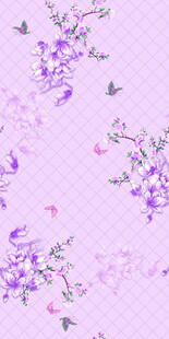 梦幻紫色花卉蝴蝶背景图