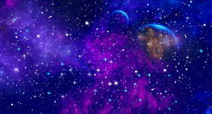 蓝色星空灯箱软膜天花吊顶