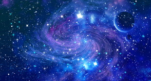 蓝色梦幻宇宙星空背景图
