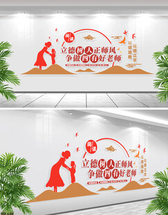 四有好老师校园文化墙