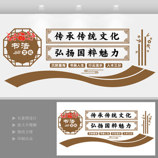 书法艺术校园文化墙