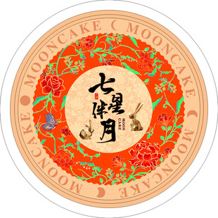 中式圆形七星月图案设计