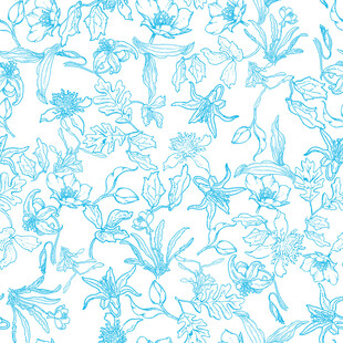 浅蓝色花卉图案背景图