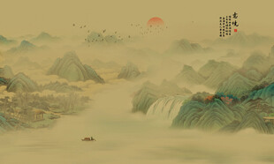 古风山水画背景画
