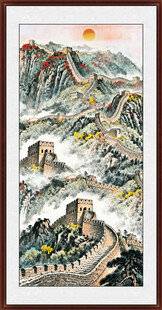 玄关万里长城山水画