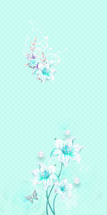 清新淡蓝花卉背景图