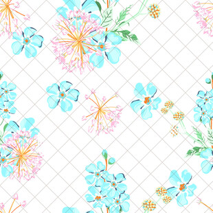 清新花卉无缝图案设计