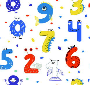 可爱数字卡通图案