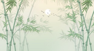 竹影 水墨灯箱竹林