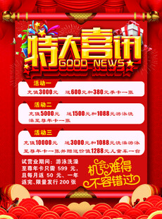 特大喜讯促销活动海报