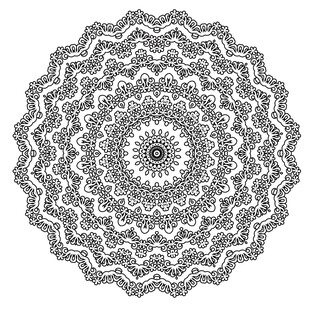 圆形黑白古典花纹