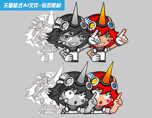 卡通角色人物印花设计