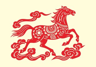 剪纸骏马