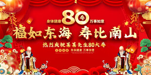 80大寿寿宴展板 