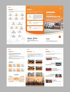 橙色石油企业招商三折页设计画册