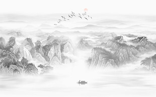 国画水墨山水