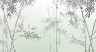 新中式国画水墨竹子