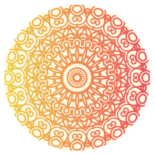 圆形渐变曼陀罗花纹图案