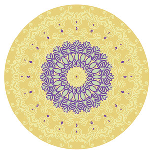 圆形紫色花纹装饰图案