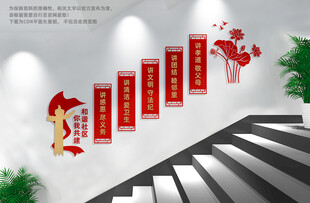 和谐社区楼梯文化墙