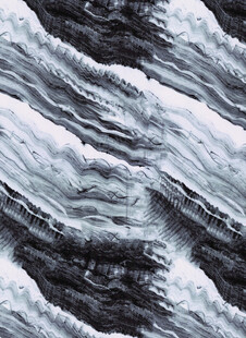 黑白笔触抽象纹理图案